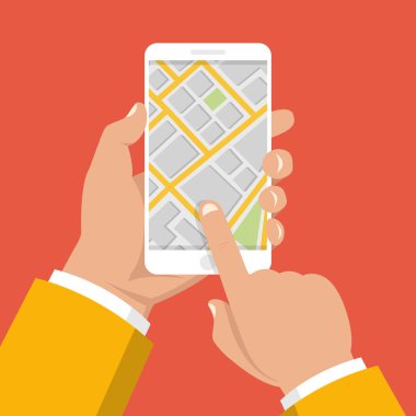 Yol haritası vektör çizim holding erkek eller