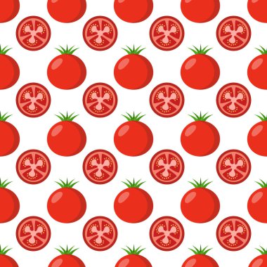 Seamless modeli. domates arka plan. Vektör çizim