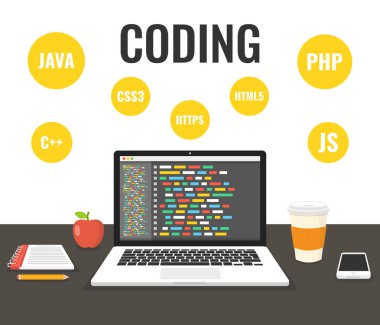 Dizüstü bilgisayar ekran vektör çizim