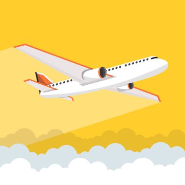 Uçak uçan. Vektör çizim. 