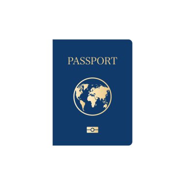 Uluslararası pasaport mavi kapak şablonu. Vektör çizim. 