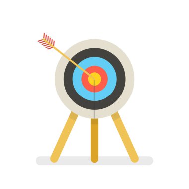 Ok isabet hedef. İş kavramı. vektör çizim.