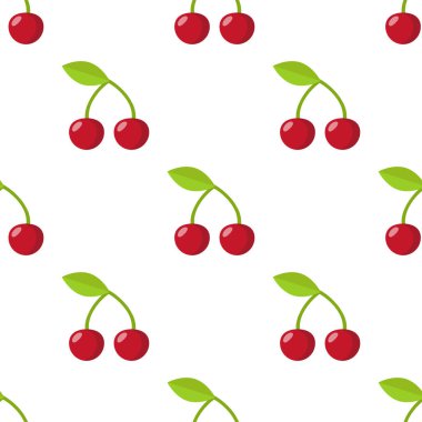 Seamless modeli. kiraz arka plan. Vektör çizim