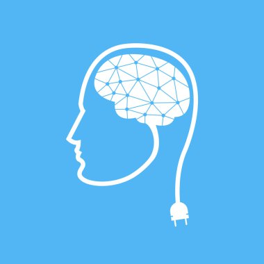 Beyin gücü. Düşünme insanlar kavramı. Vektör çizim. 