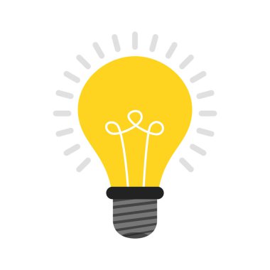 ampul simgesi. fikir kavramı. vektör çizim. 