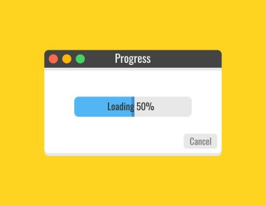 İlerleme çubuğu dosyasının şablon kopyalama. Vektör çizim. 