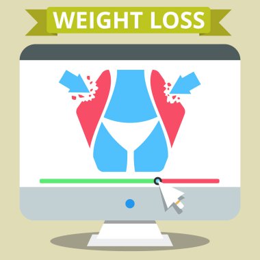 Kaybedilen ağırlık kavramı vektör çizim