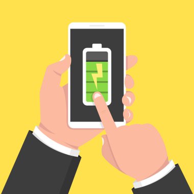 Düşük pil vektör çizim. Şarj pil kavramı.