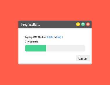 İlerleme çubuğu dosyasının şablon kopyalama. Vektör çizim. 