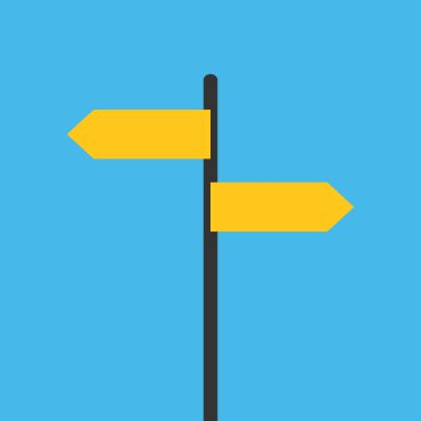 İki sarı işareti metin ve word kavram kutup.