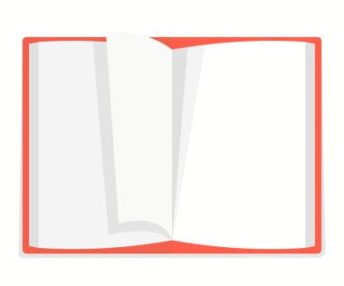 Düz Stil Açık boş kitapta. Vektör çizim.