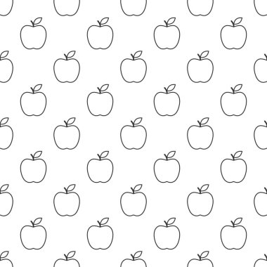 Seamless modeli. Apple arka plan. Vektör çizim