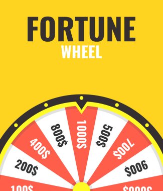 Servet tekerlek düz stil içinde. Oyun para kazanan oyun şans. Vektör çizim.