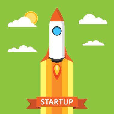 Renkli roketi uzay vektör çizim