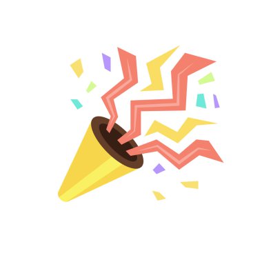 Çizgi film parti popper. Vektör çizim. 