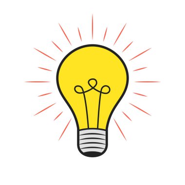 ampul simgesi. fikir kavramı. vektör çizim. 
