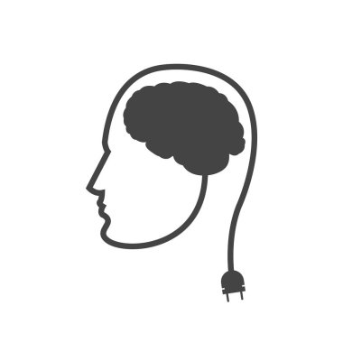 Beyin gücü. Düşünme insanlar kavramı. Vektör çizim. 