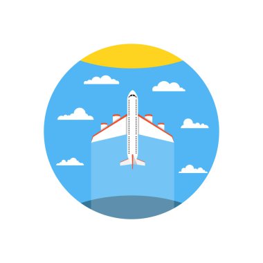 Uçak uçan. Vektör çizim. 