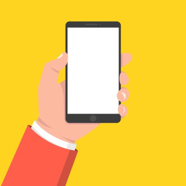 El tutma smartphone. Vektör çizim. 