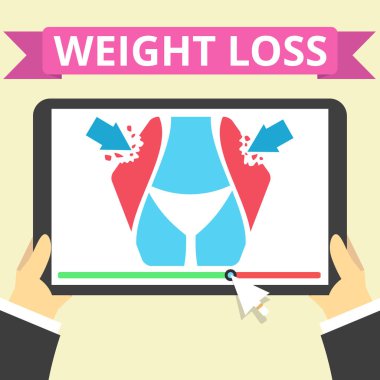 Kaybedilen ağırlık kavramı vektör çizim