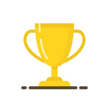 Altın kazanan Kupası. Trophy Kupası. Düz çizgi film tarzı. Vektör çizim.