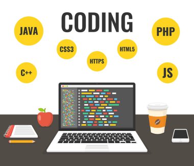 Dizüstü bilgisayar ekran vektör çizim