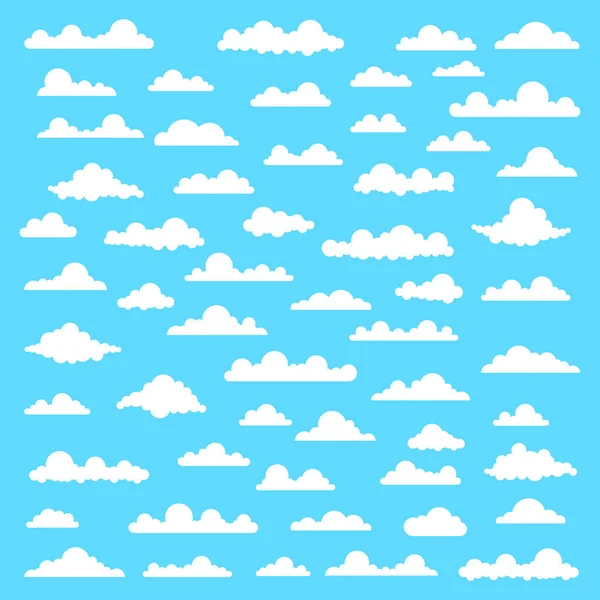 Lindas Nubes Sobre Fondo Colorido — Vector de stock