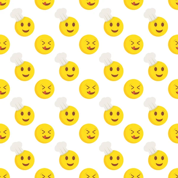 Coloridas Sonrisas Amarillas Patrón Vector Ilustración — Vector de stock