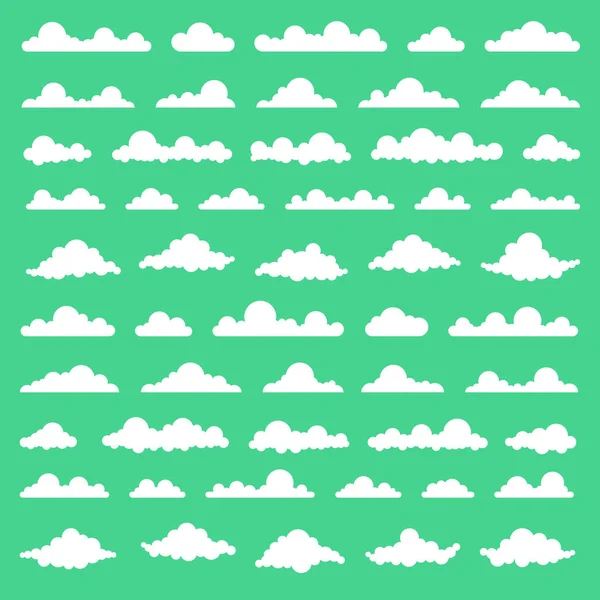 かわいい雲がカラフルな背景に設定します — ストックベクタ