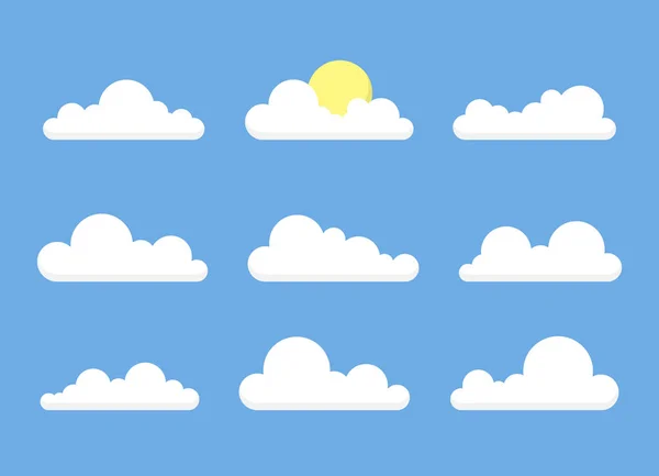 Lindas Nubes Sobre Fondo Colorido — Vector de stock