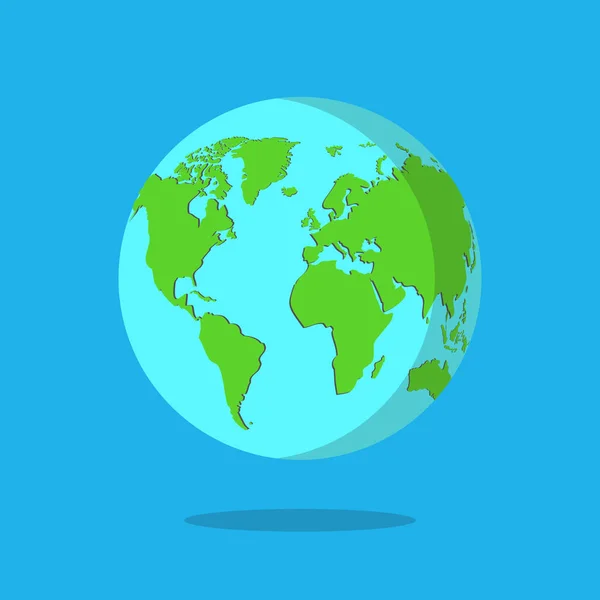 Globe Terrestre Isolé Sur Fond Blanc Icône Planète Plate Illustration — Image vectorielle