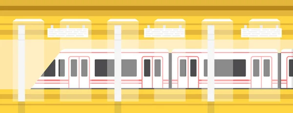 Métro Quai Souterrain Avec Train Moderne Train Métro Souterrain Illustration — Image vectorielle