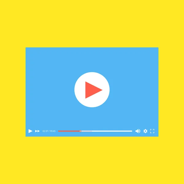 Video Player Interface Web Vector Template Video Audio Player Flat — Stock Vector