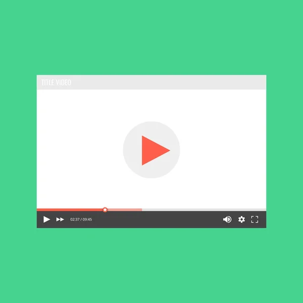 Video Player Interface Web Vector Template Video Audio Player Flat — Stock Vector