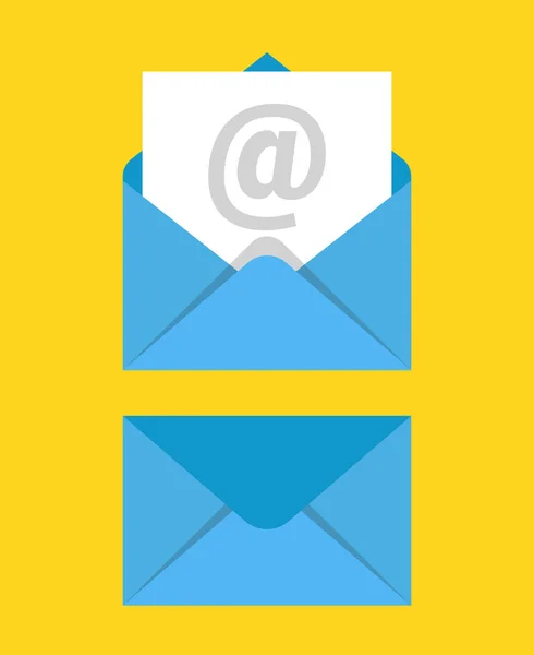 Sobres Abiertos Cerrados Con Tarjeta Papel Icono Correo Ilustración Vectorial — Vector de stock