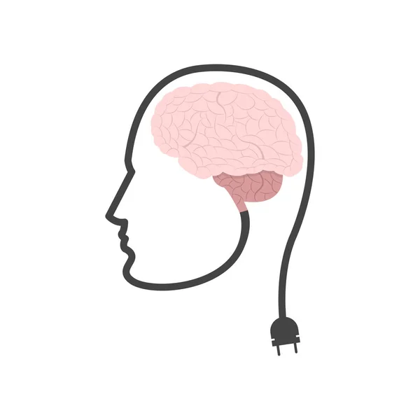 Δύναμη Του Εγκεφάλου Έννοια Άνθρωποι Σκέψης Εικονογράφηση Διάνυσμα — Διανυσματικό Αρχείο