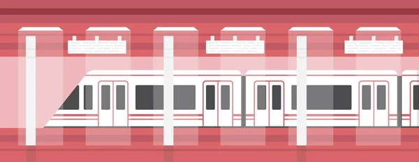Metro Plataforma Subterránea Con Tren Moderno Metro Subterráneo Ilustración Vectorial — Archivo Imágenes Vectoriales