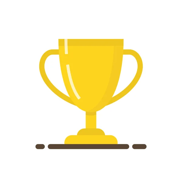 Χρυσός Νικητής Κύπελλο Κύπελλο Τρόπαιο Επίπεδη Κινούμενων Σχεδίων Ύφος Εικονογράφηση — Διανυσματικό Αρχείο