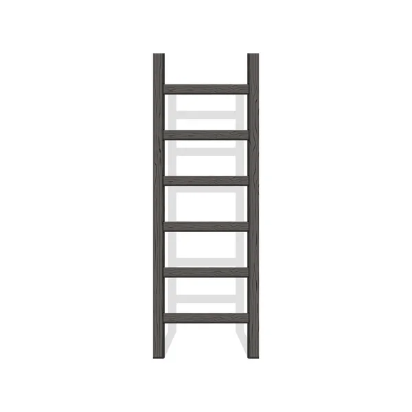 Длинная Деревянная Лестница Белом Фоне — стоковый вектор