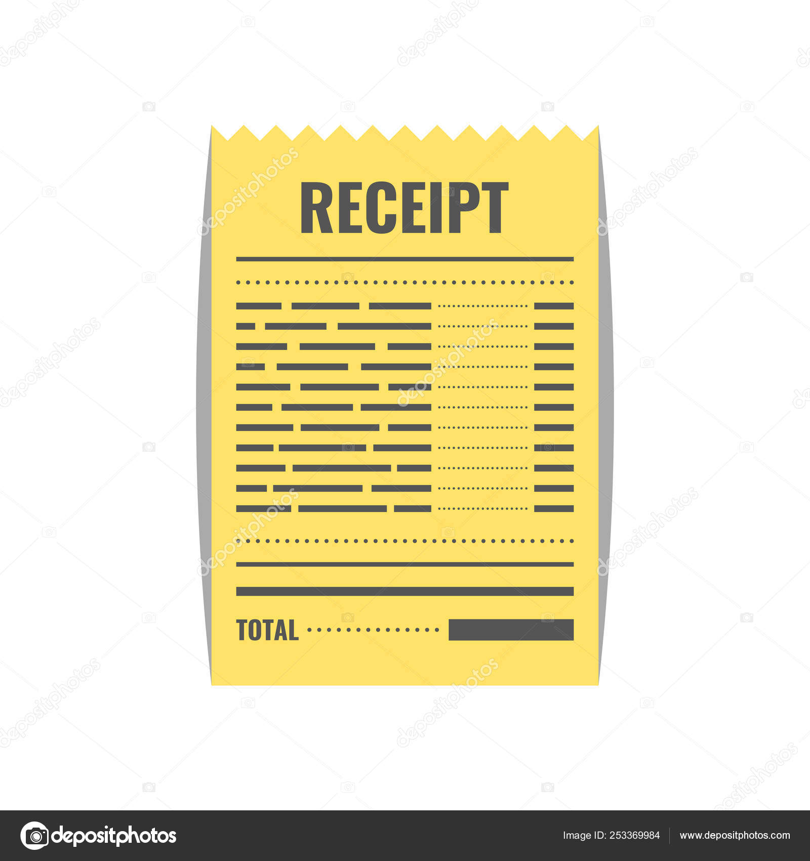 Receipt Icon Invoice Sign Bill Atm Template Restaurant Paper