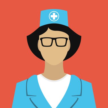 kadın doktor avatar vektör illüstrasyon