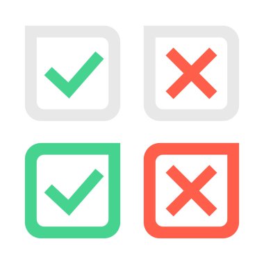 Onay işareti simgeleri vektör Illustration set