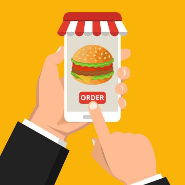 sipariş fast food kavramıvektör illüstrasyon