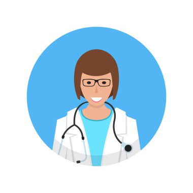 kadın doktor avatar vektör illüstrasyon
