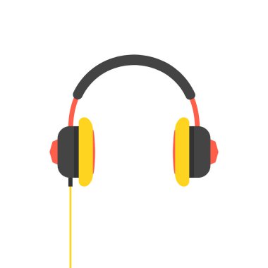 Düz stil kulaklık. Vektör çizim. 