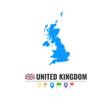 İngiltere yüksek Detaylı vektör harita. Beyaz arka plan üzerinde düz vektör çizim. 