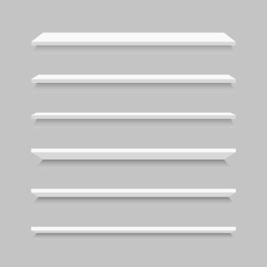 beyaz rafların vektör illüstrasyonu