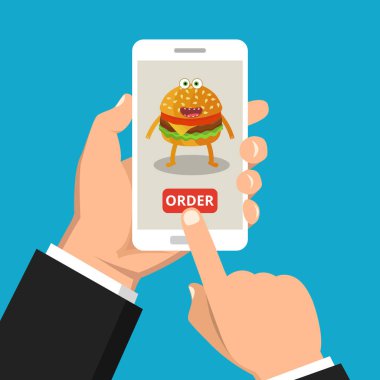 sipariş fast food online kavramı vektör illüstrasyon