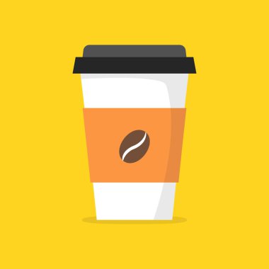 tek kullanımlık bir fincan kahve vektör illüstrasyon. Kahve kavramı gitmek için. 