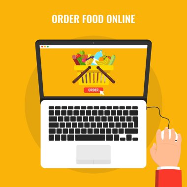 sipariş gıda online kavramı vektör illüstrasyon